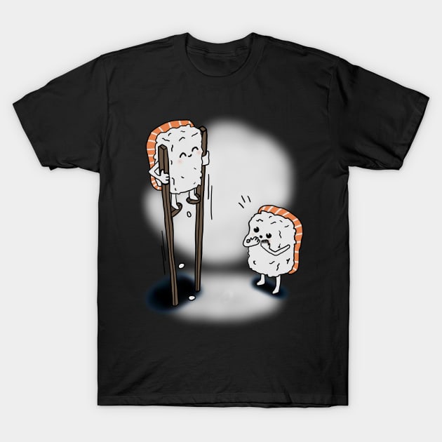 Balancing Sushi T-Shirt by skullbox